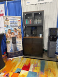 Aqua Vitale A20L display at trade show with product information banner